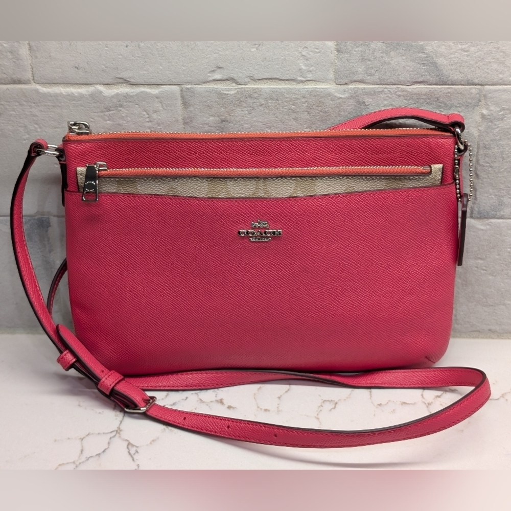Coach East West Crossbody - EUC - Pink/Coral 10x7 Inches